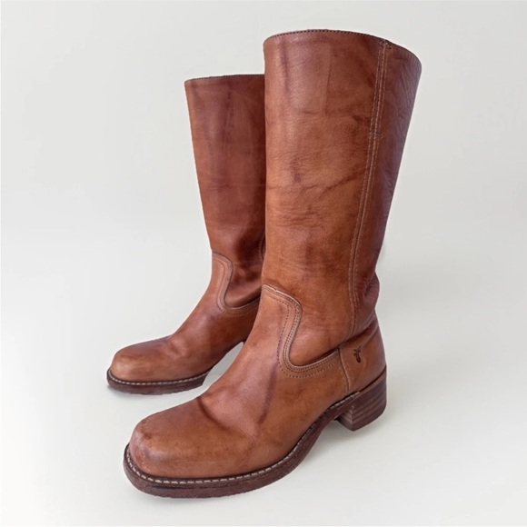 Vintage FRYE Campus 14L Saddle Tan Equestrian Western Tall Leather Boots 9.5 - Picture 6 of 13